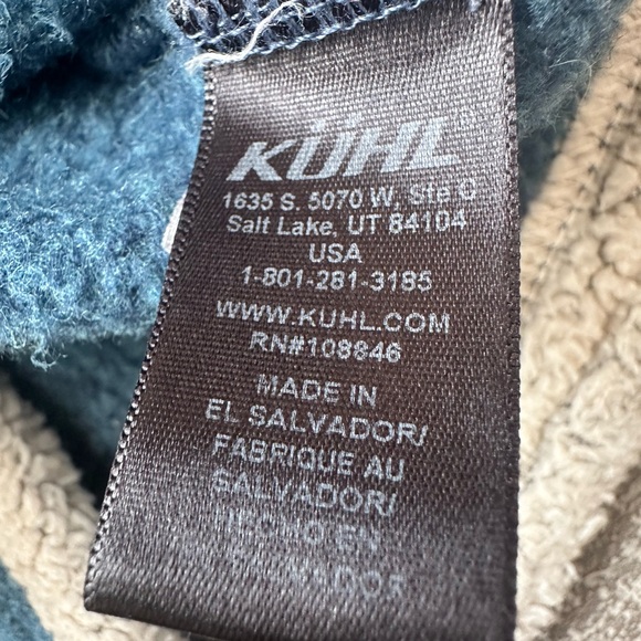 KUHL Youth Hooded Fleece Jacket Teal Sherpa Trim Full Zip Cozy Hoodie Size M 10 - Picture 7 of 11